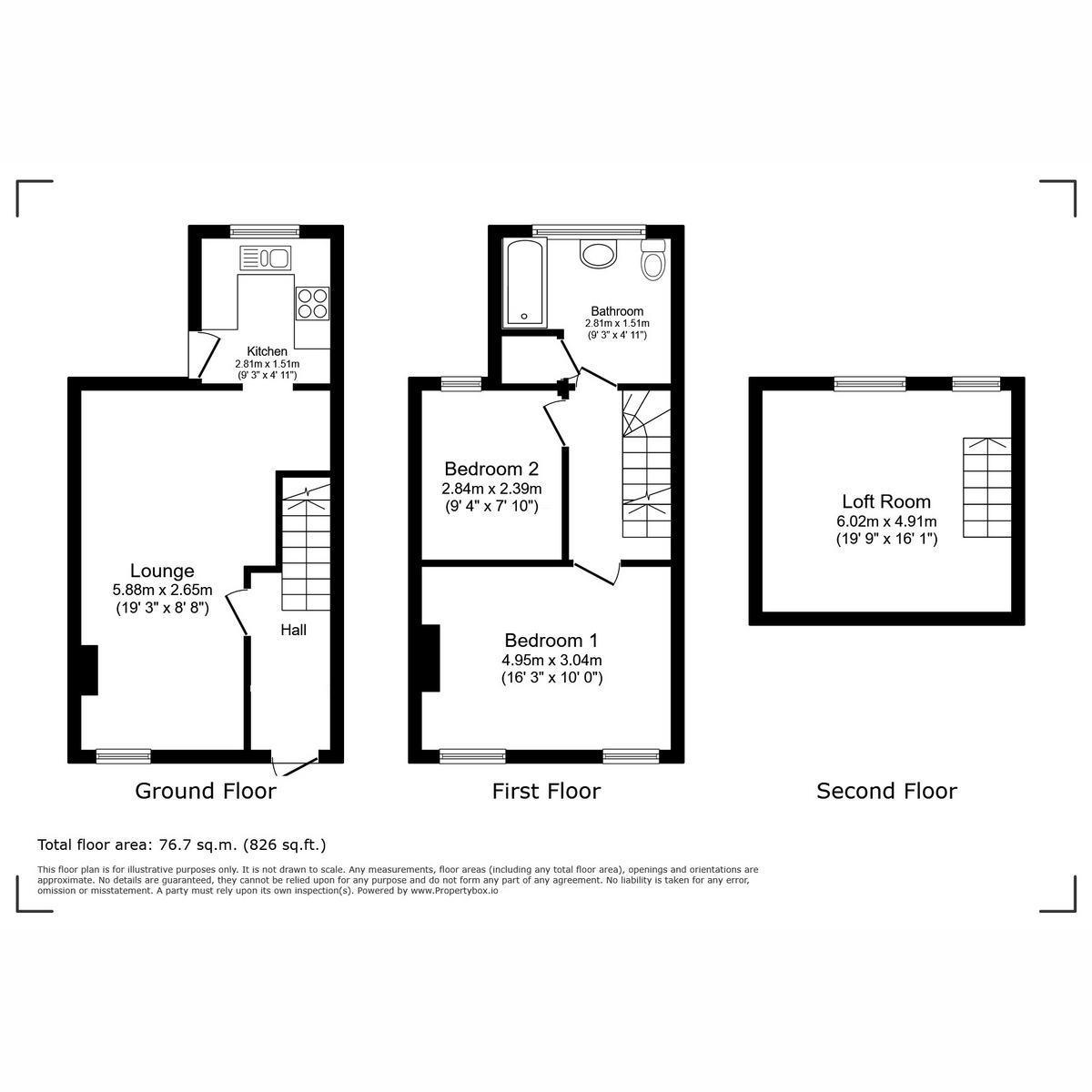 Floor plan, 2 bedroom for sale, Station Street, Holyhead, LL65