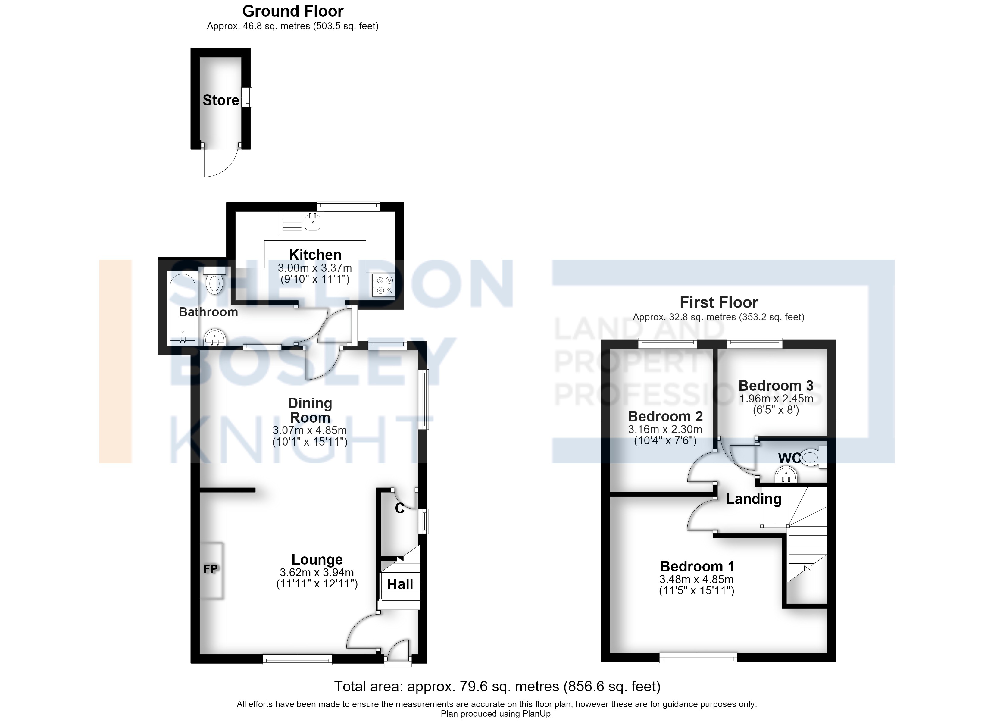 Floorplan, 3 bedroom cottage for sale, Horseshoe Cottage Hughes Lane, Evesham, WR11