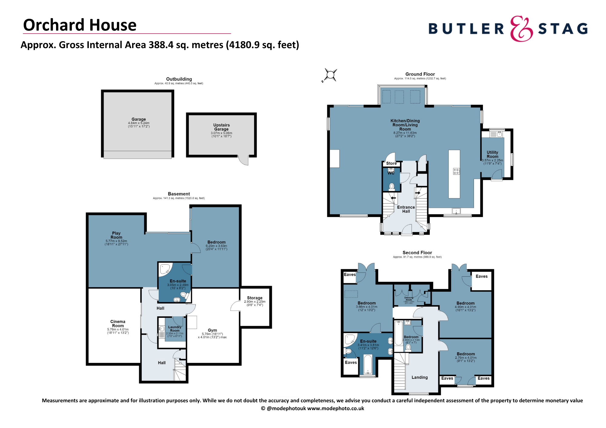 Floor plan, 4 bedroom detached house for sale, Orchard House Brentwood Road, Ongar, CM5