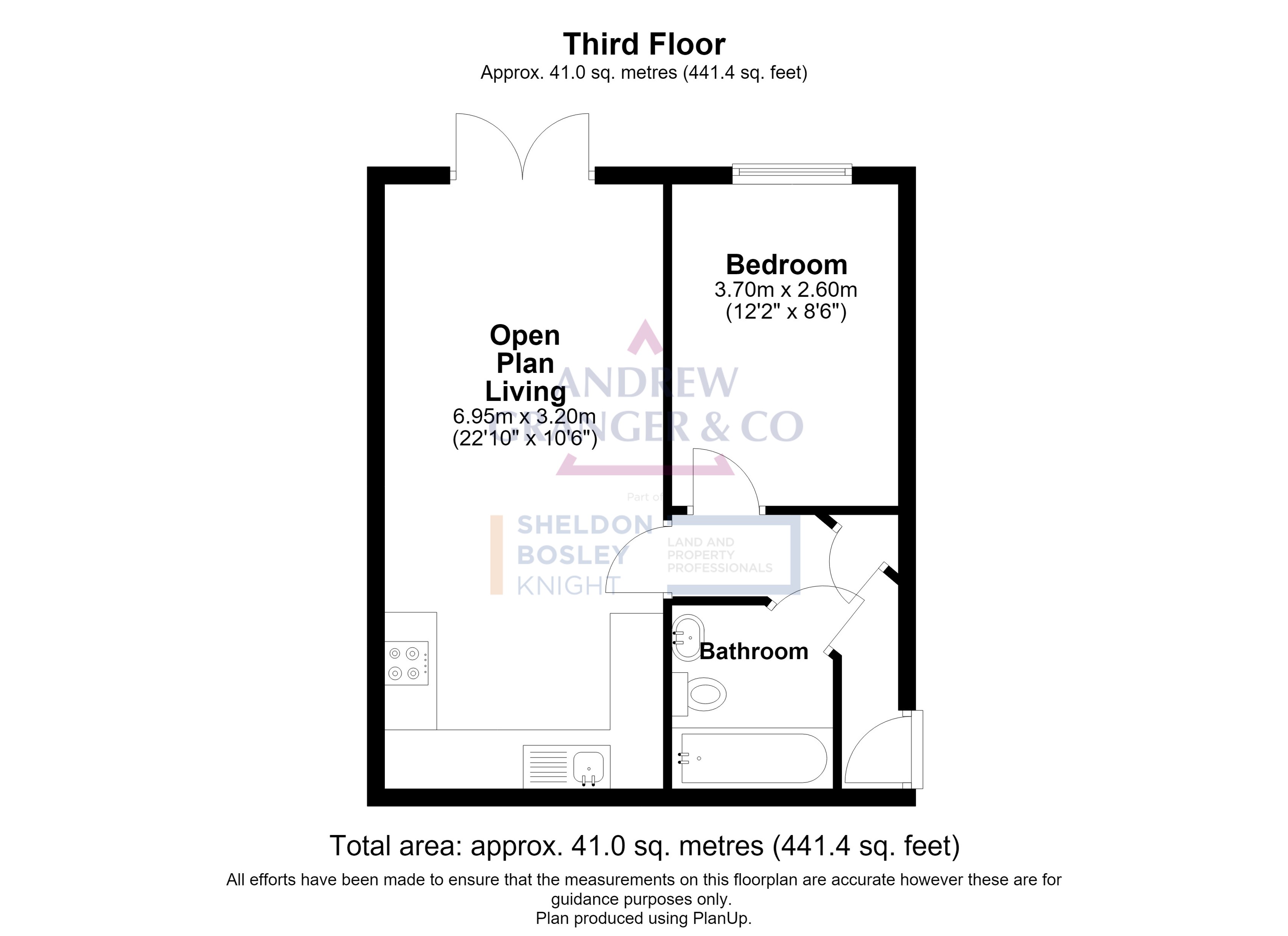 Floorplan, 1 bedroom flat for sale, Fount Court, Market Harborough, LE16