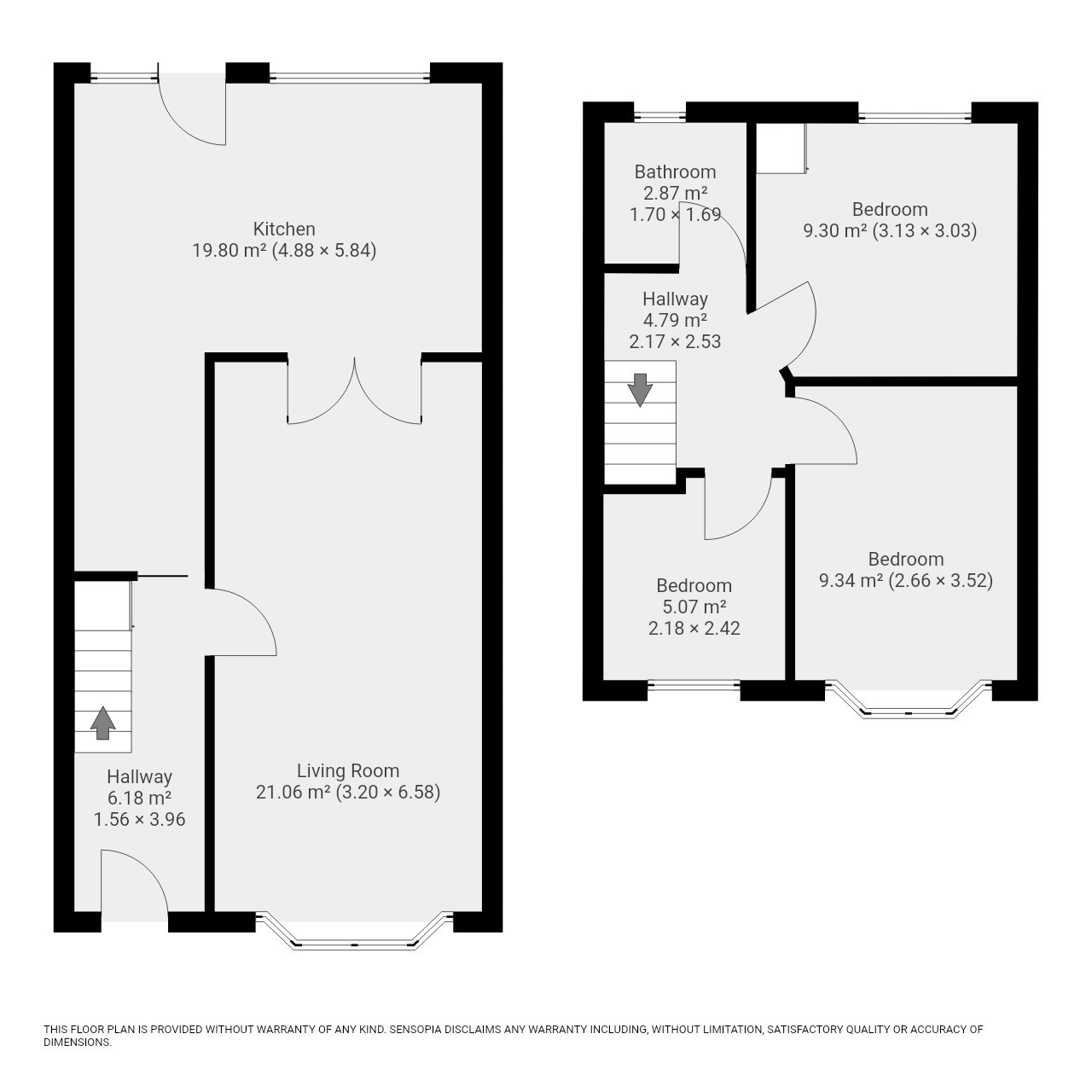 Floor plan, 3 bedroom mid-terraced house for sale, Clovelly Road, Coventry, CV2