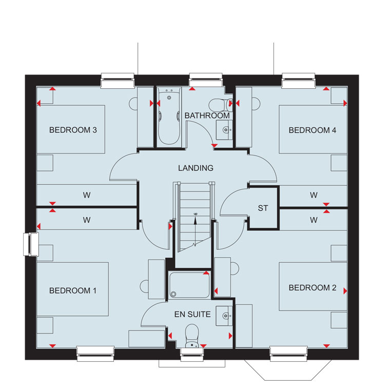 Floorplan, 4 bedroom detached house for sale, Plot 257 THE BRADGATE, Leicester, LE18