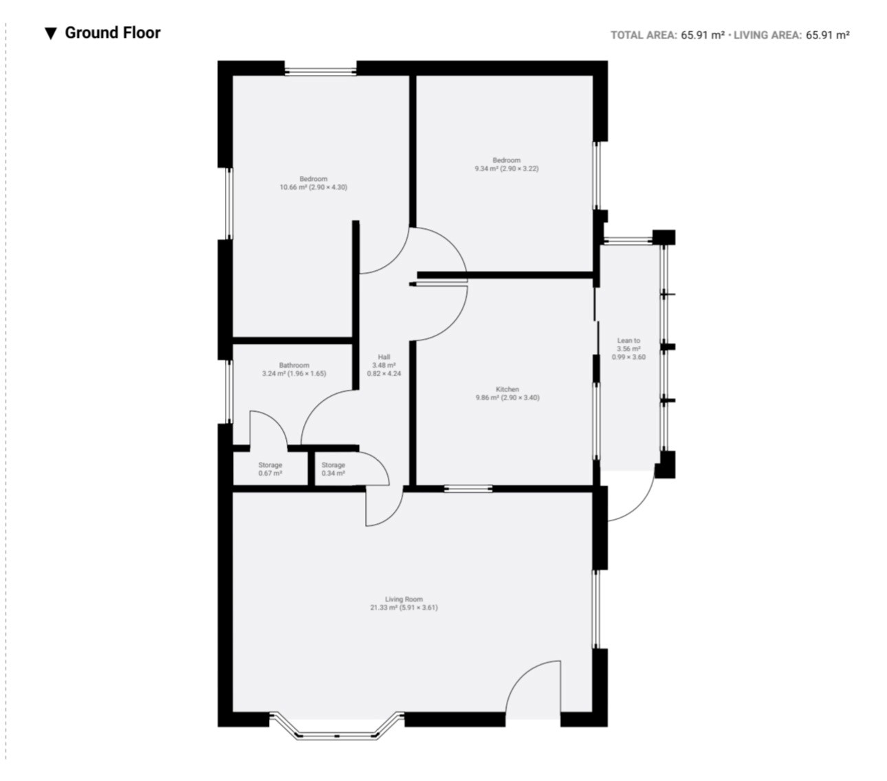 Floor plan, 2 bedroom mobile home for sale, Springfields Park, Hinckley, LE10