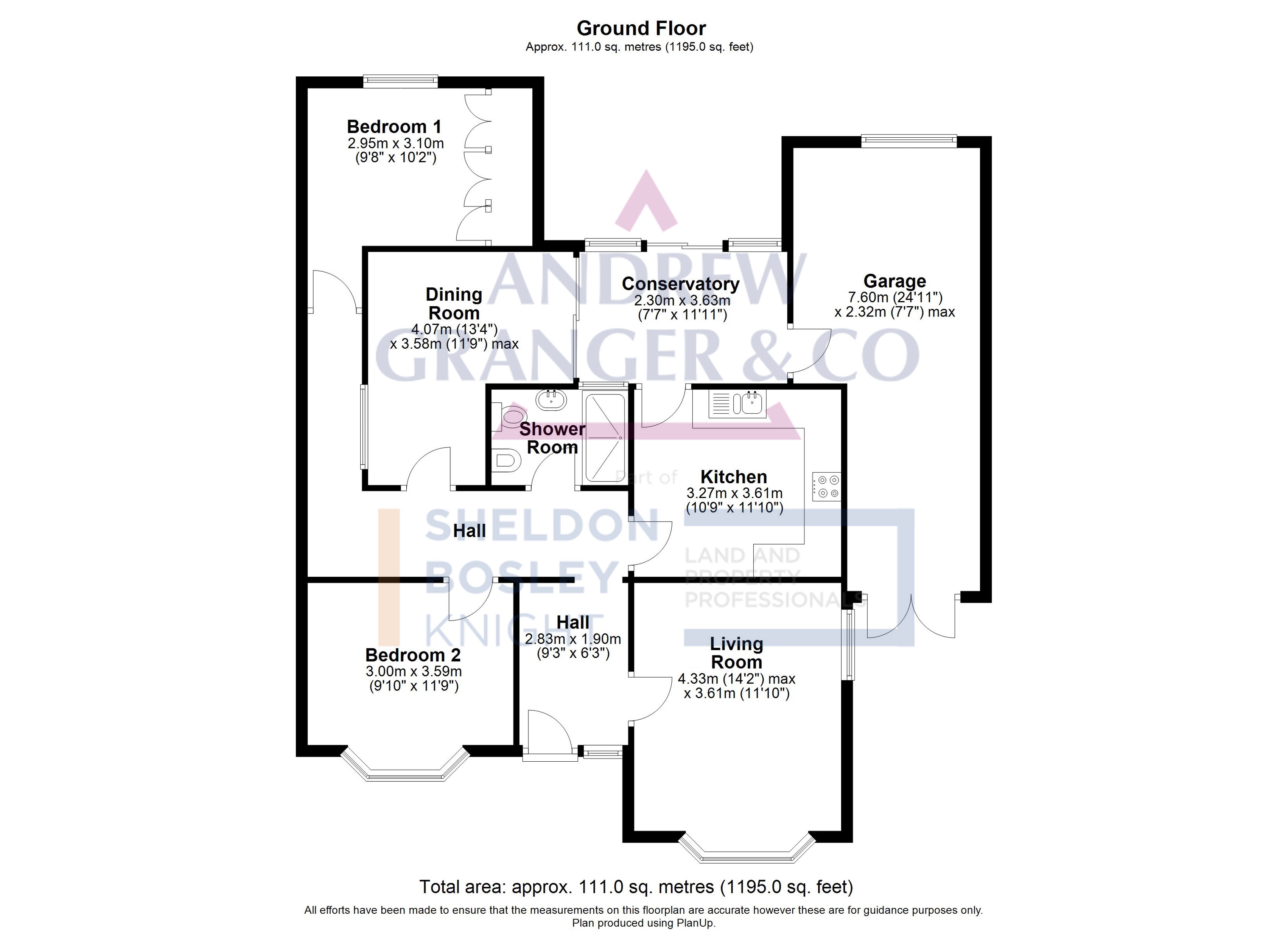 Floor plan, 3 bedroom detached bungalow for sale, Deane Gate Drive, Leicester, LE7