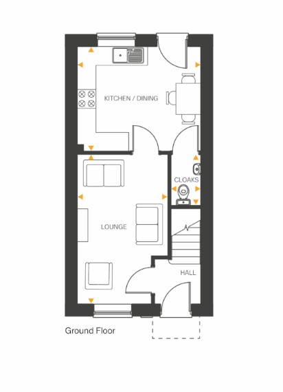 Floorplan, 2 bedroom semi detached house for sale, Plot 40 (THE ROTHER), Coventry, CV4