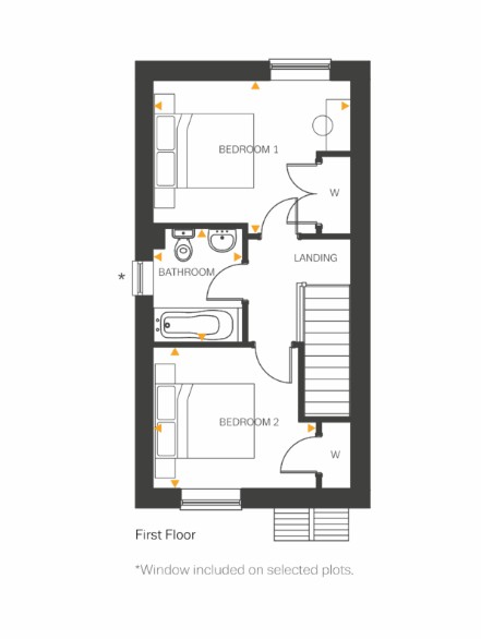 Floorplan, 2 bedroom semi detached house for sale, Plot 40 (THE ROTHER), Coventry, CV4
