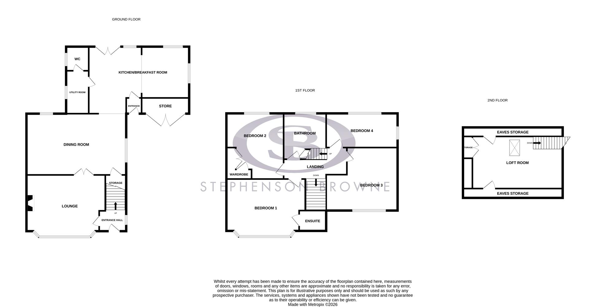 Floor plan, 4 bedroom house for sale, Buxton Road, Congleton, CW12
