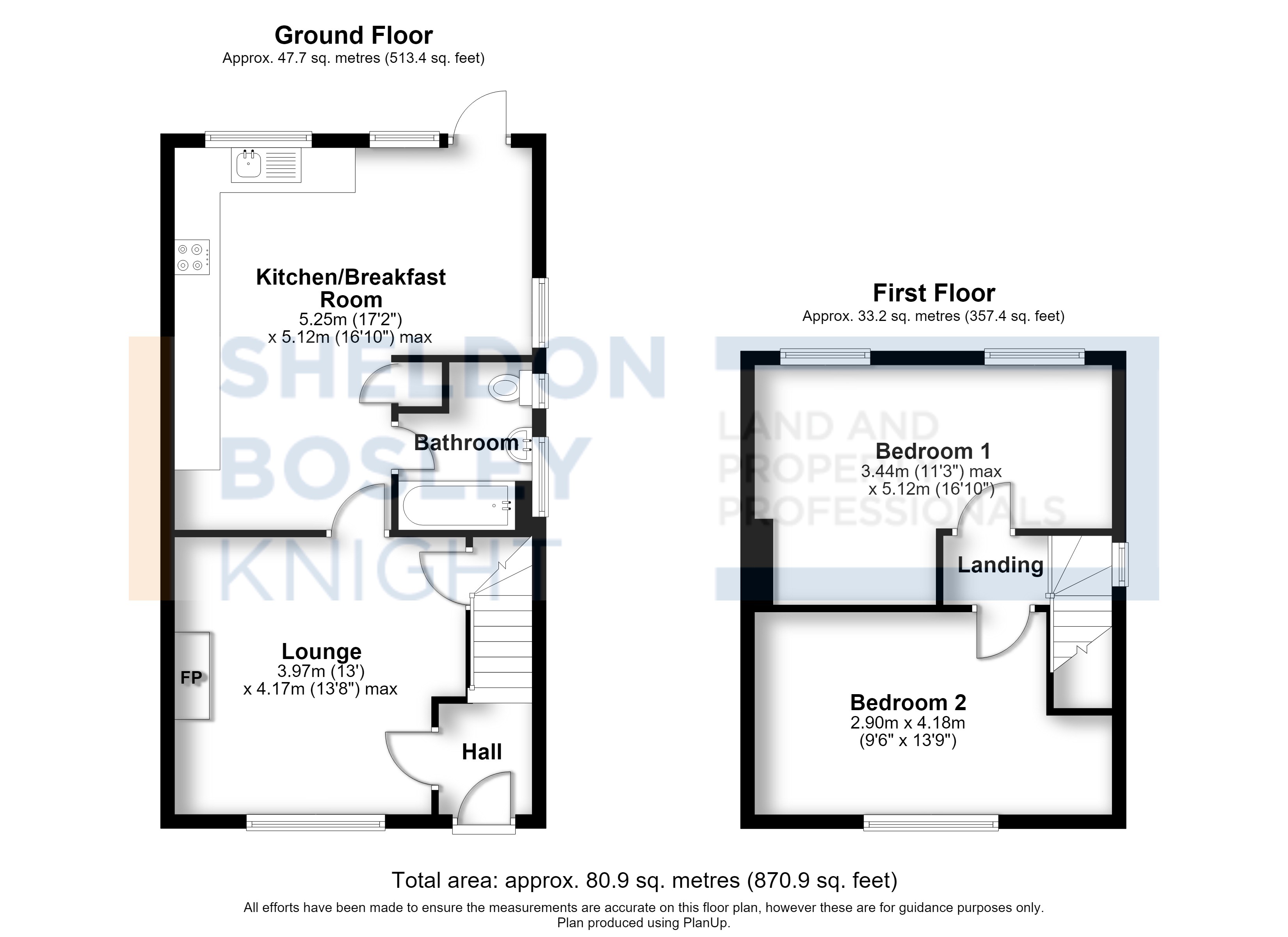 Floorplan, 2 bedroom semi detached house for sale, Cornmore, Pershore, WR10