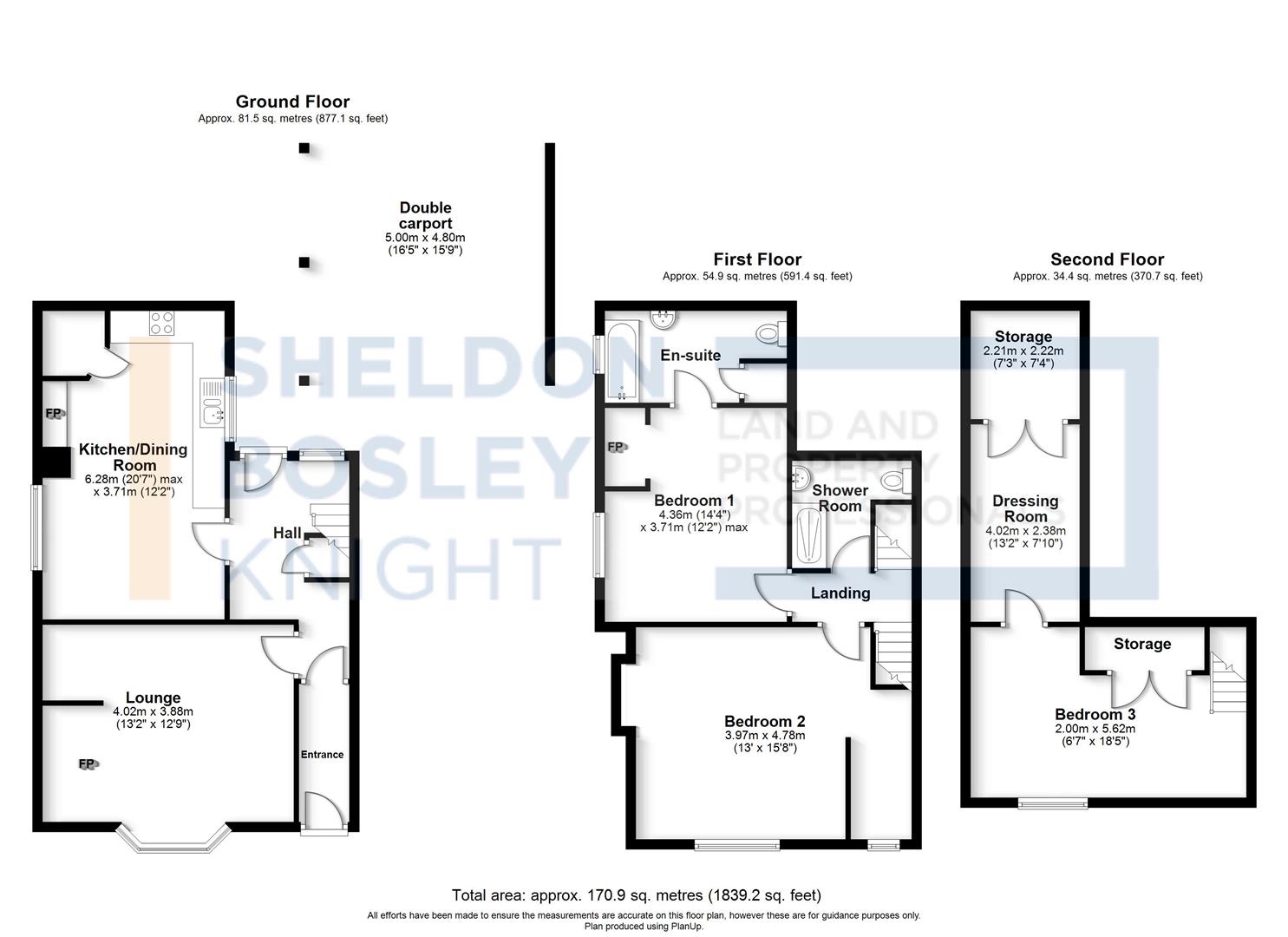 Floorplan, 3 bedroom semi detached house for sale, Red Lion Court, Kineton, CV35