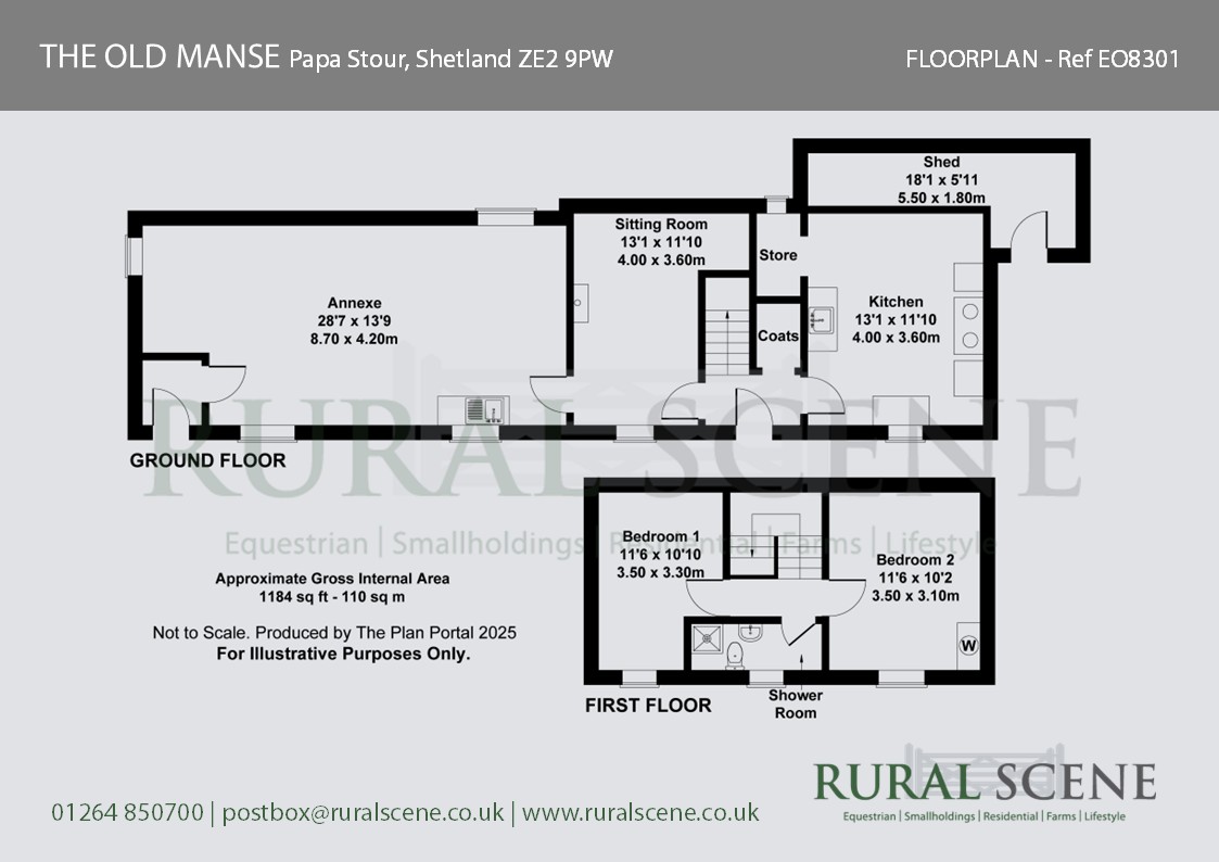 Floorplan, 3 bedroom detached house for sale, The Old Manse, Shetland, ZE2