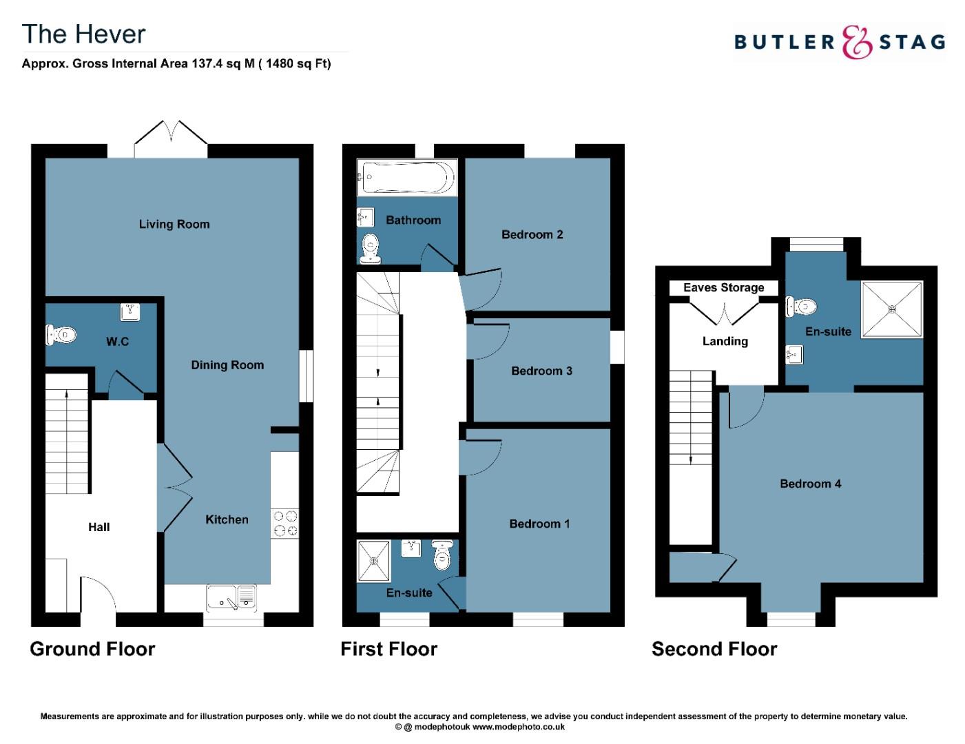 Floor plan, 4 bedroom house for sale, Plot 8, Ongar, CM5
