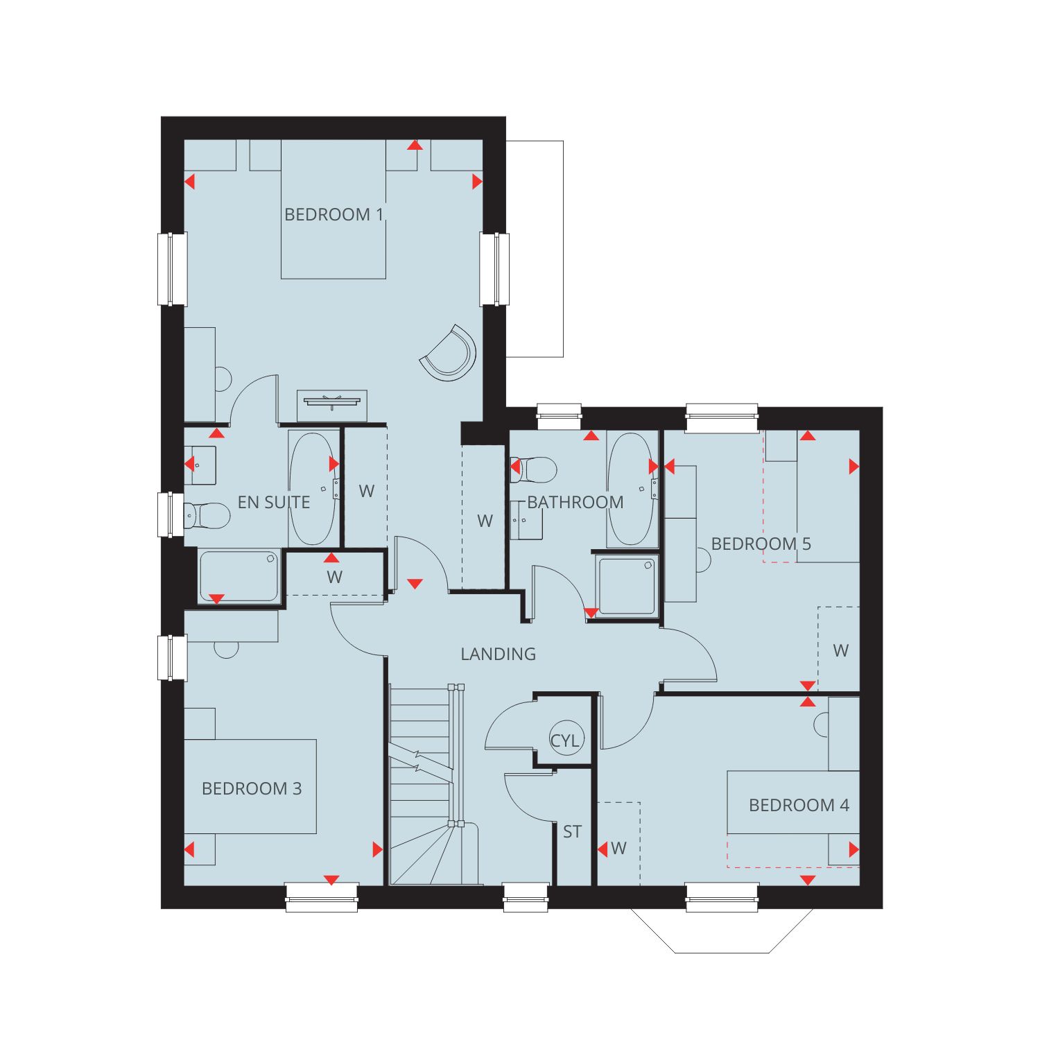 Floorplan, 5 bedroom detached house for sale, Plot 239 THE MORETON, Leicestershire, LE18