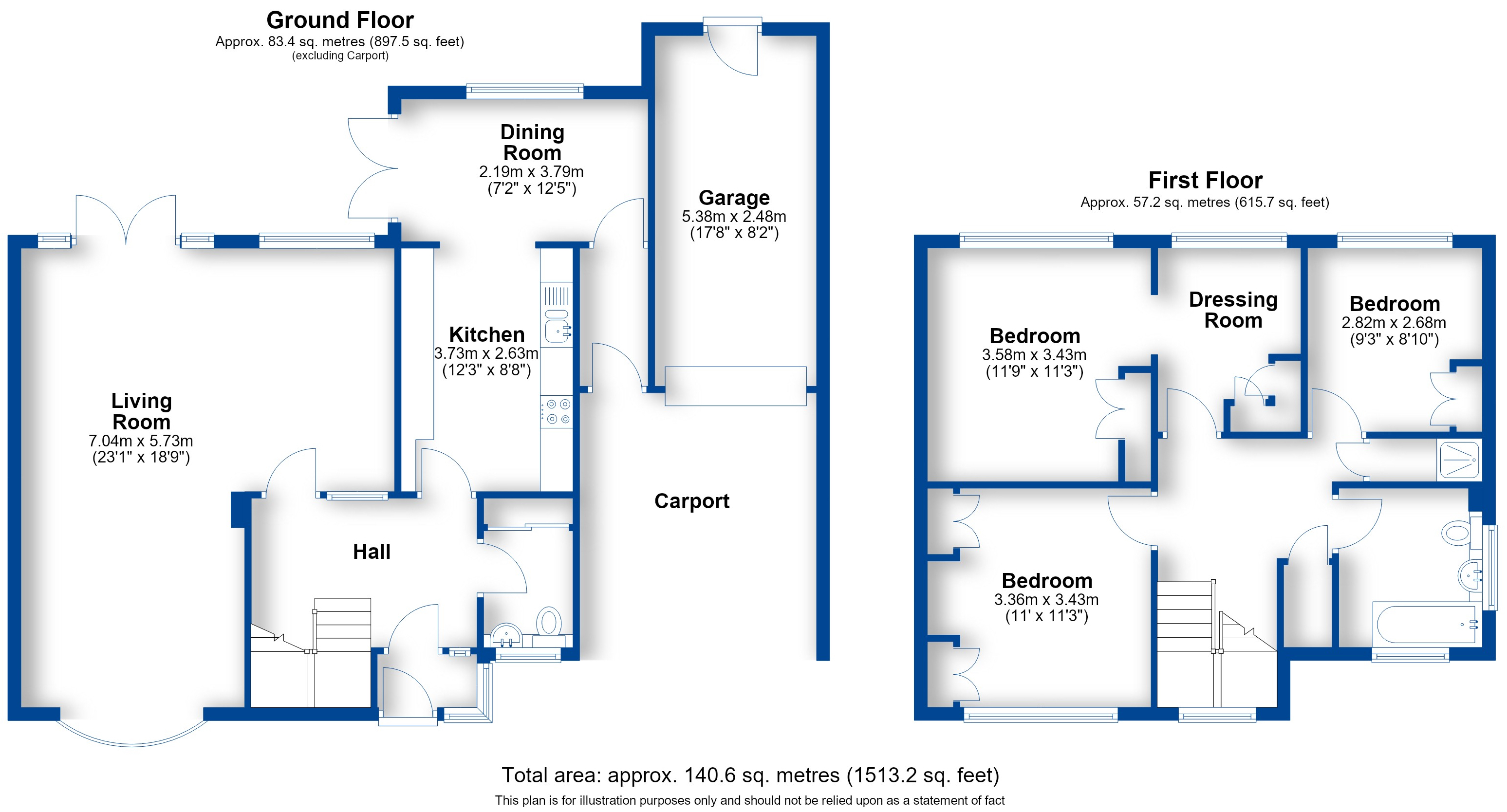 Floorplan, 3 bedroom detached house for sale, Ascot Ride, Leamington Spa, CV32