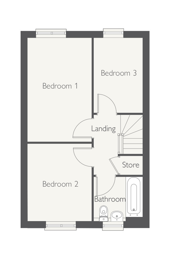 Floorplan, 3 bedroom semi detached house for sale, Plot 159, Nuneaton, CV11