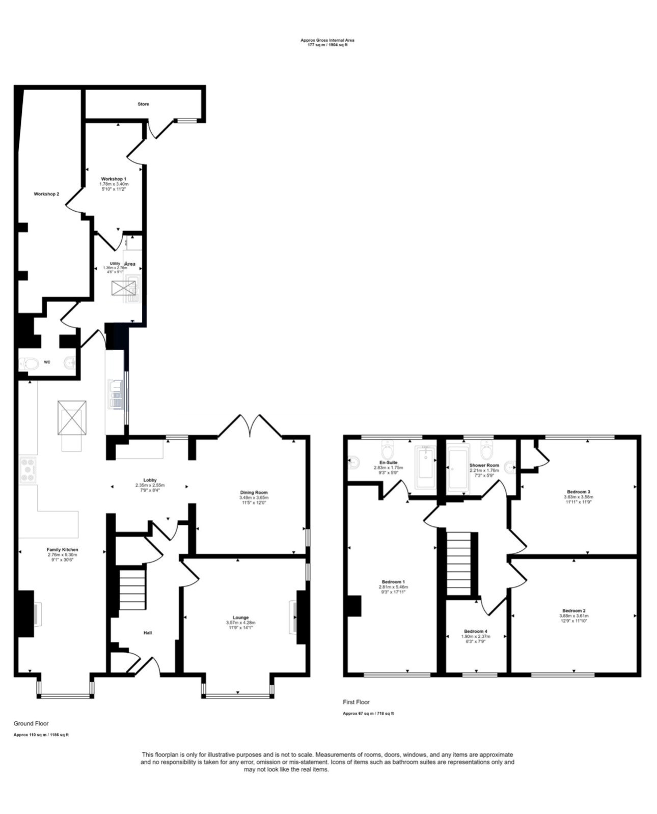 Floor plan, 4 bedroom detached house for sale, Coalpit Fields Road, Bedworth, CV12