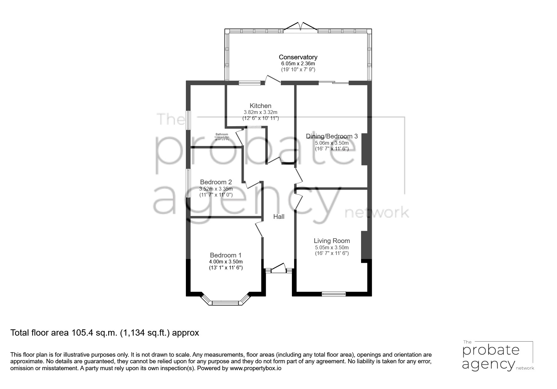 Floorplan, 2 bedroom semi detached bungalow for sale, Snowdon Road, Bristol, BS16
