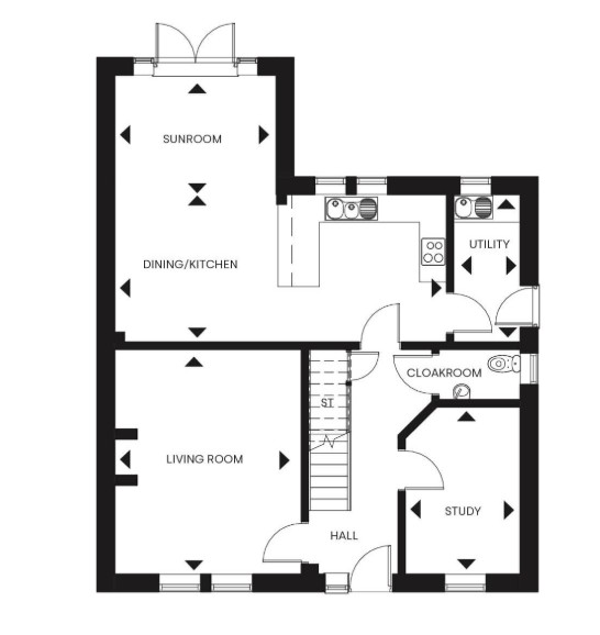 Floorplan, 4 bedroom detached house for sale, Beaumanor, Twycross, CV9