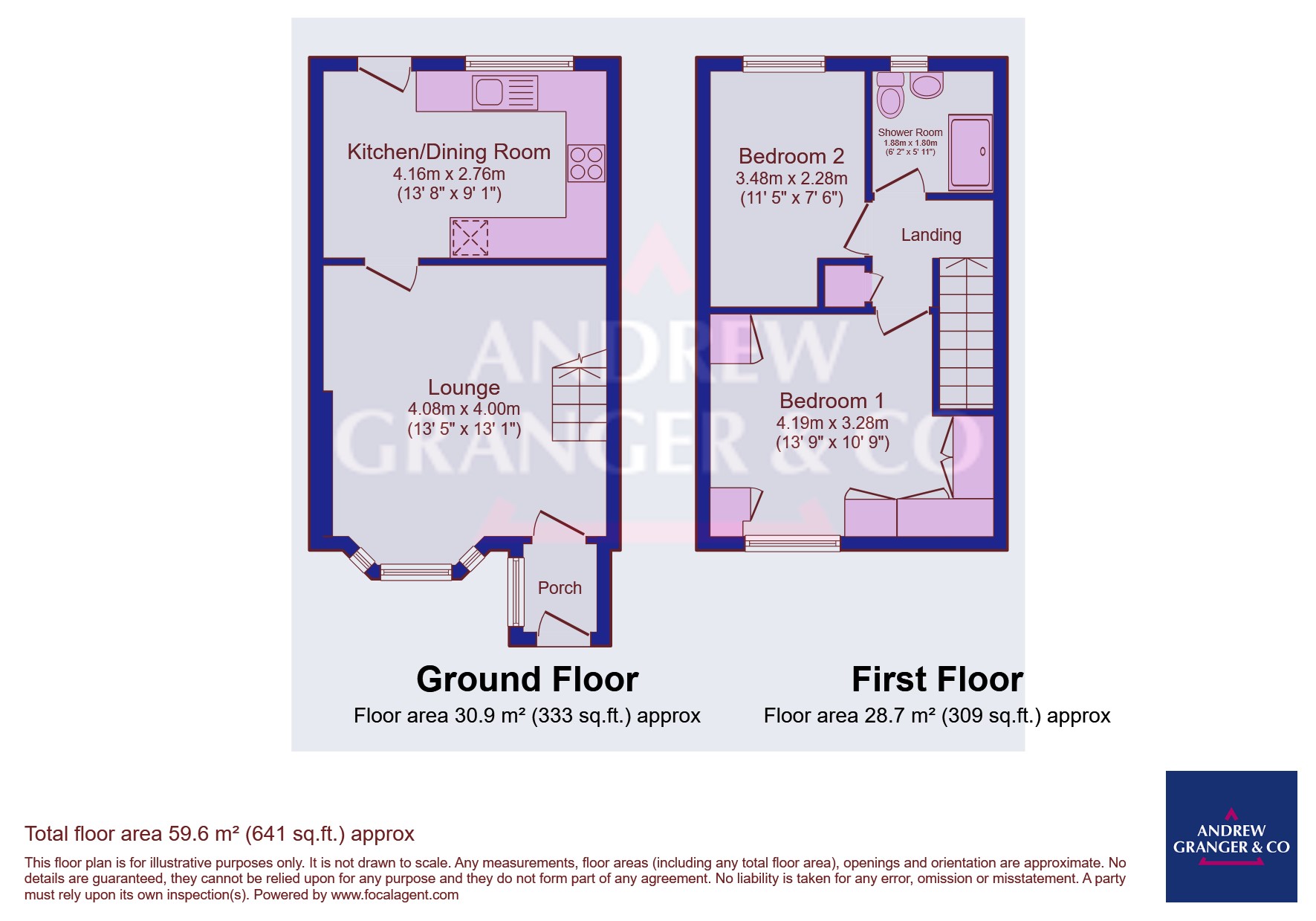 Floorplan, 2 bedroom semi detached house for sale, Faraday Close, Leicester, LE9