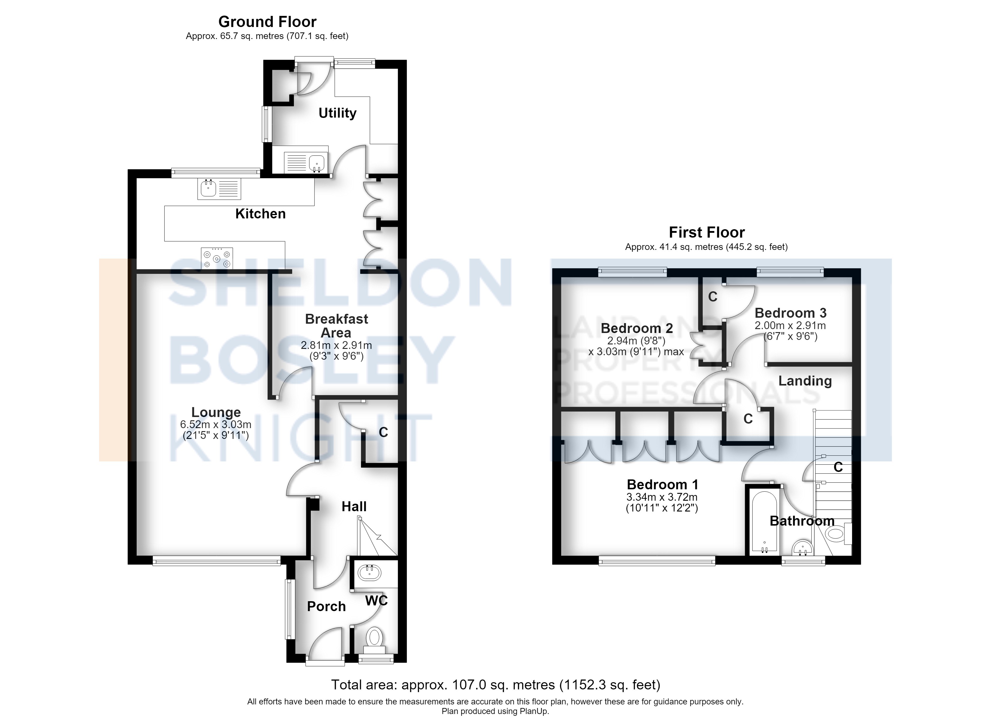 Floorplan, 3 bedroom terraced house for sale, Alexandra Road, Evesham, WR11