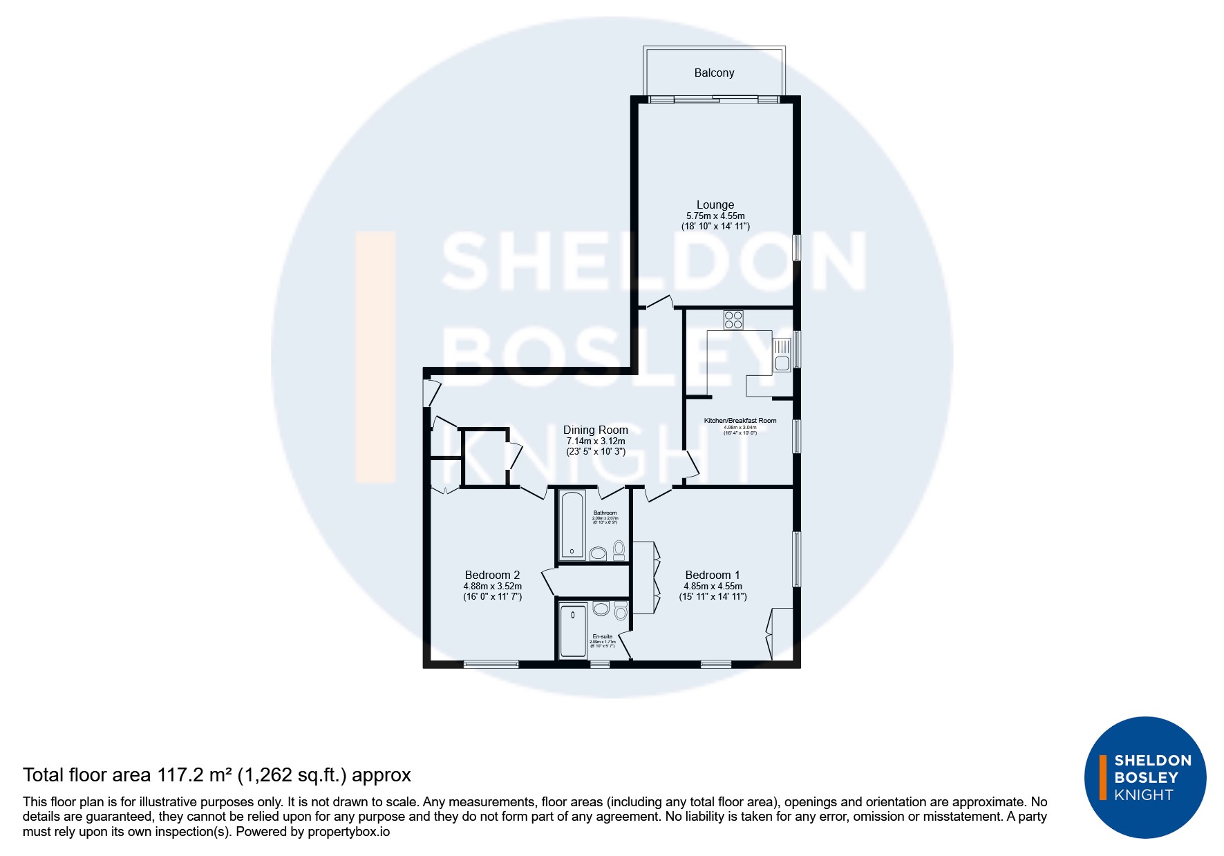 Floorplan, 2 bedroom flat for sale, Lucys Mill Mill Lane, Stratford-Upon-Avon, CV37