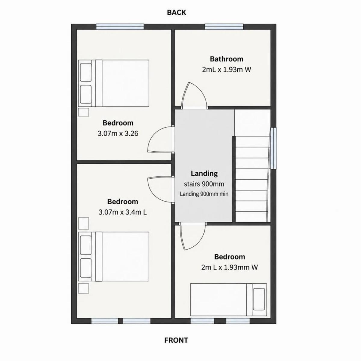 Floor plan, 3 bedroom for sale, Two Locks Road, Cwmbran, NP44
