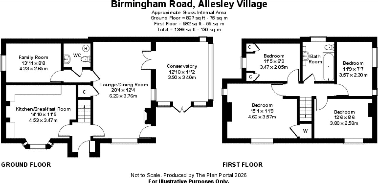 Floor plan, 4 bedroom detached house for sale, Birmingham Road, Coventry, CV5