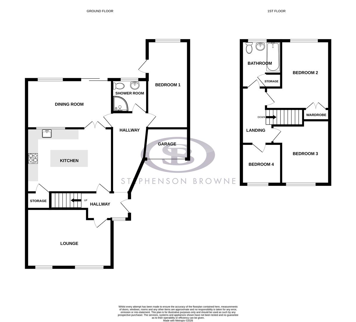 Floor plan, 4 bedroom house for sale, Cranfield Drive, Stoke-On-Trent, ST7