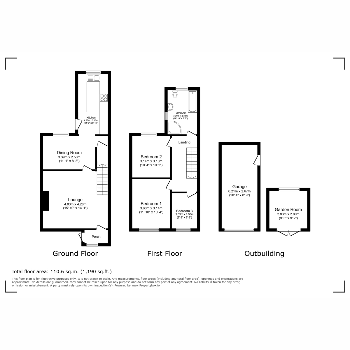 Floor plan, 3 bedroom for sale, Tyn Ronnen Bethel, Caernarfon, LL55