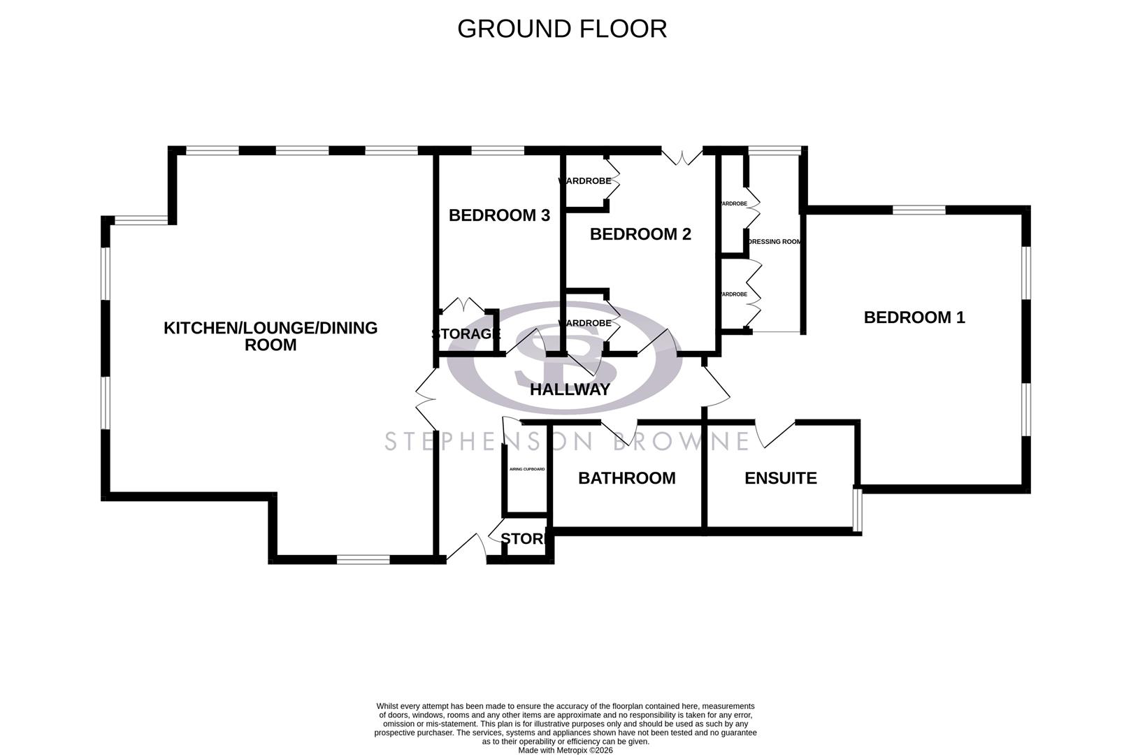Floor plan, 3 bedroom apartment for sale, Ashbourne Drive, Crewe, CW2