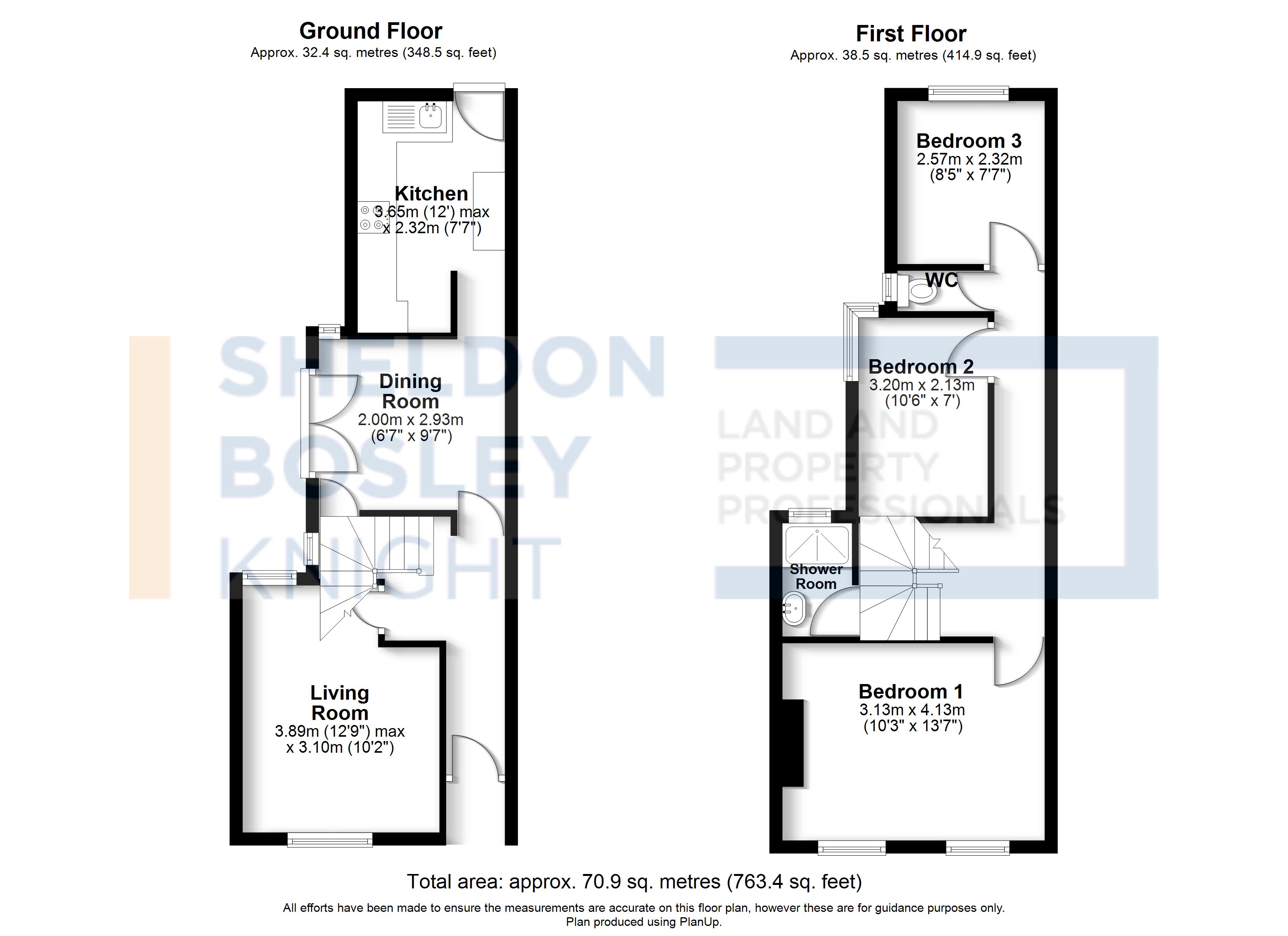 Floorplan, 3 bedroom terraced house for sale, Harefield Road, Coventry, CV2