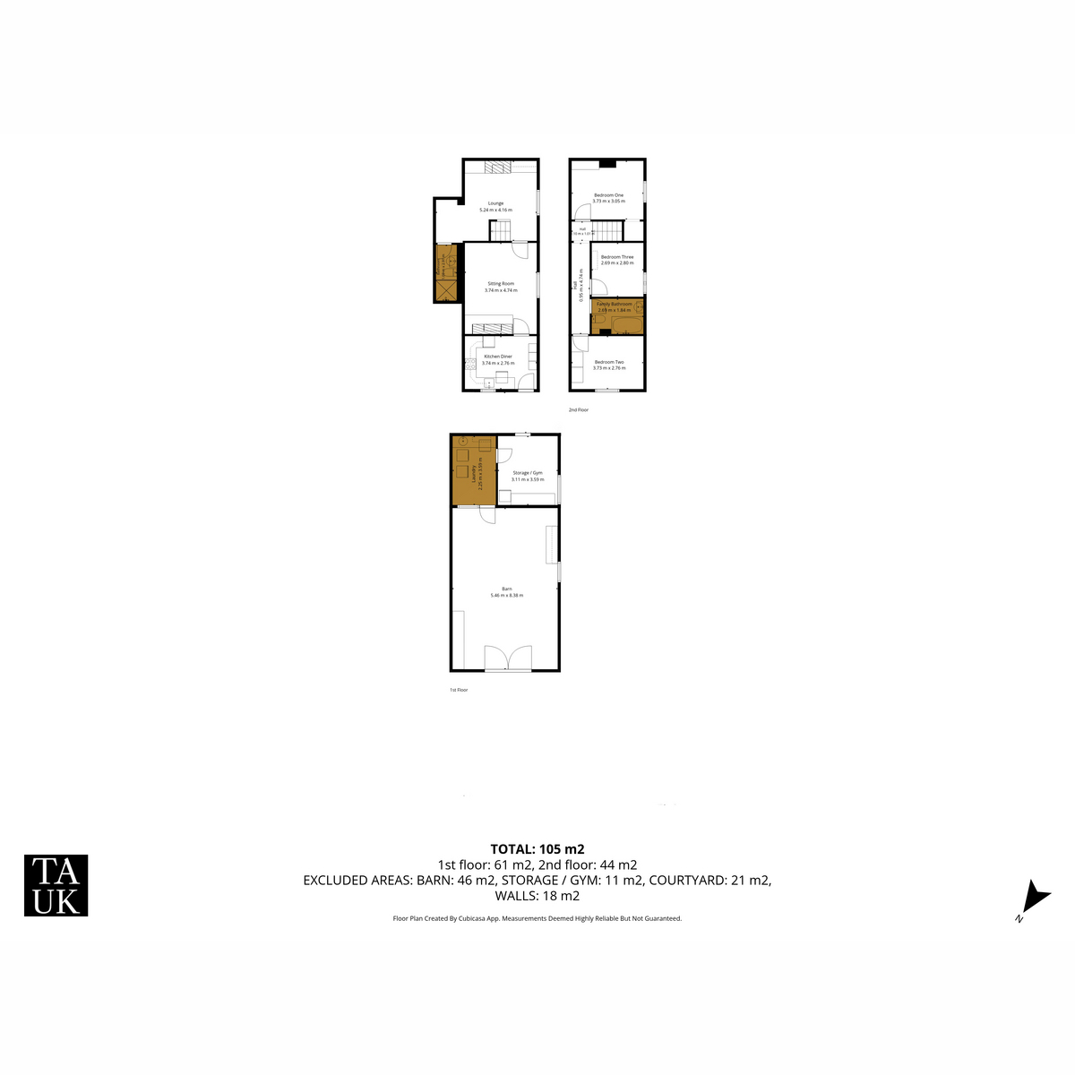 Floorplan, 3 bedroom for sale, Riverdene Risegate Road, Spalding, PE11