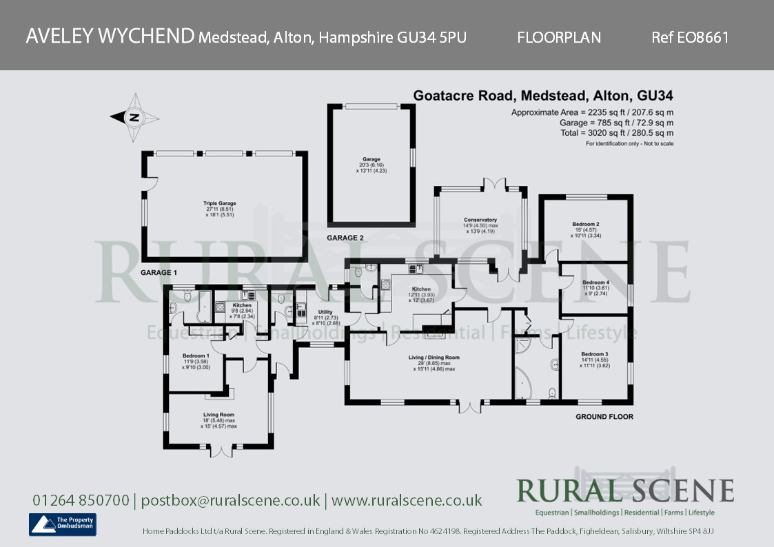 Floorplan, 4 bedroom detached bungalow for sale, Aveley Wychend Goatacre Road, Alton, GU34