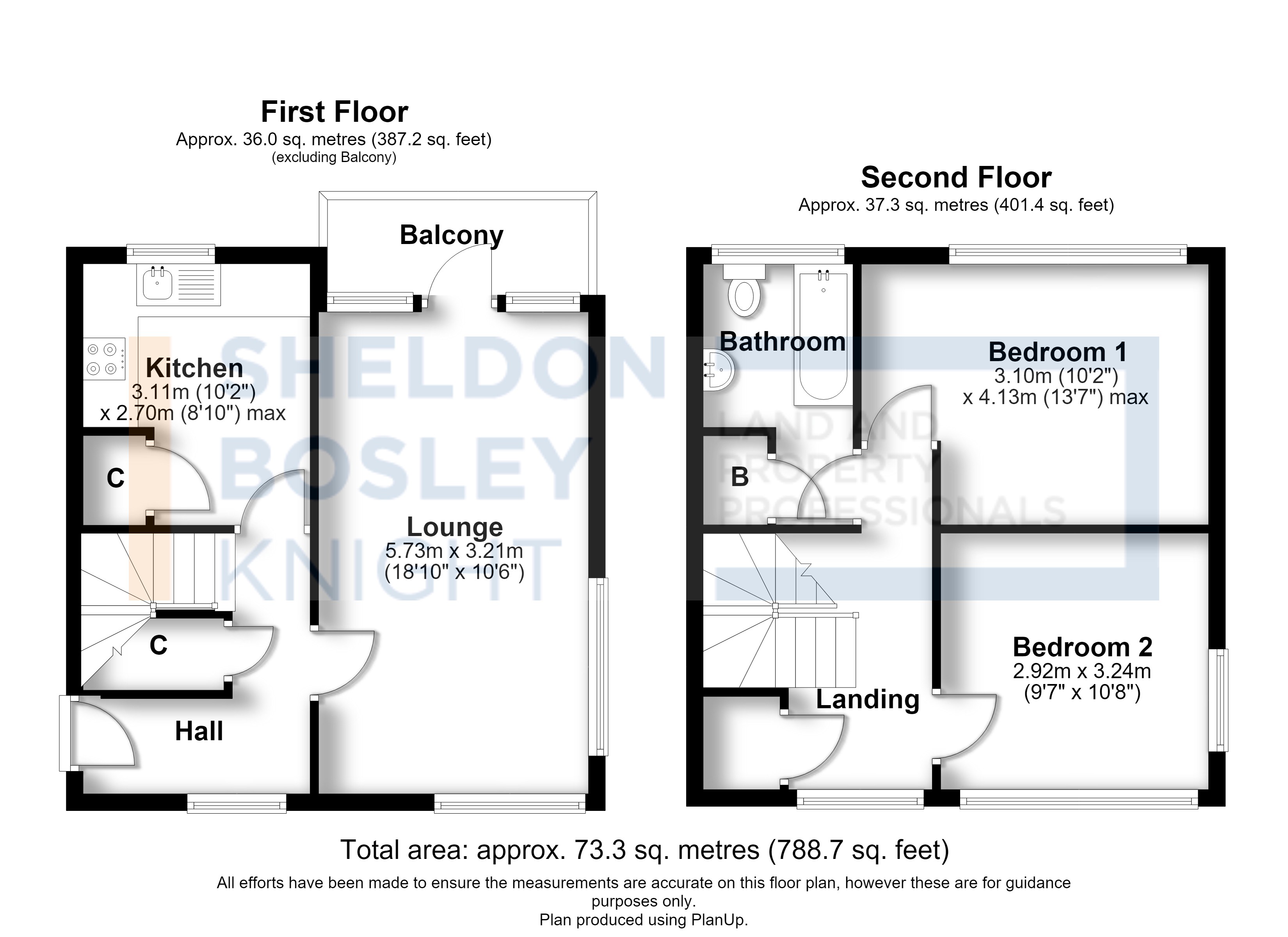 Floorplan, 2 bedroom flat for sale, Lea Court Sandfield Road, Stratford-Upon-Avon, CV37