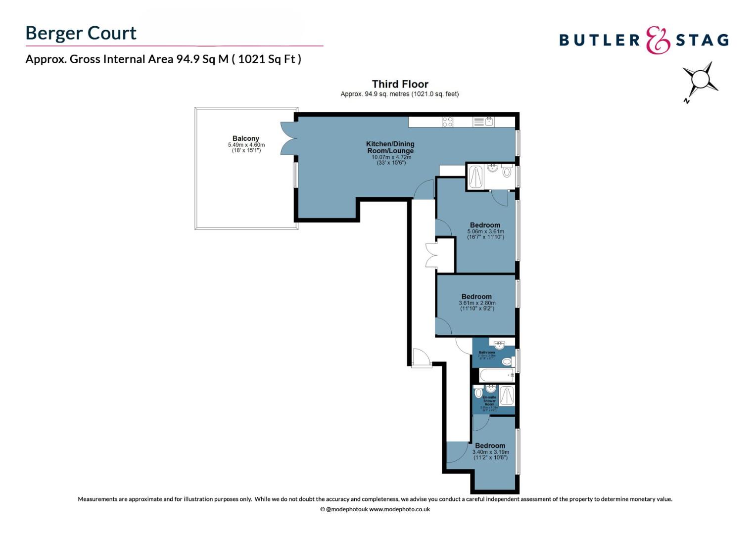 Floor plan, 2 bedroom apartment for sale, Berger Court, London, E3