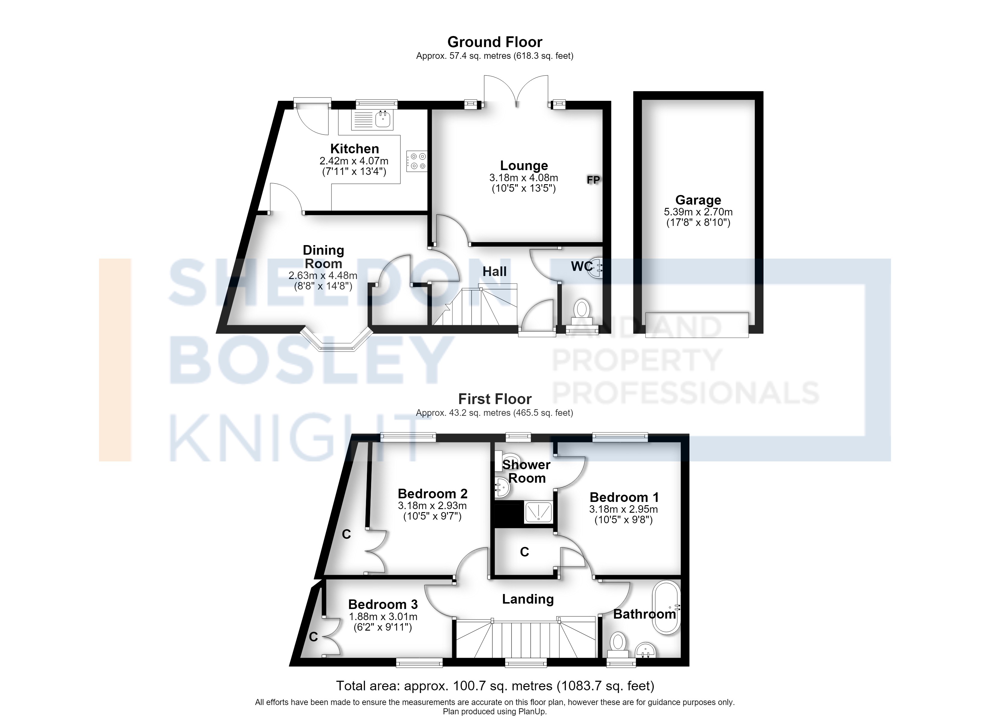 Floorplan, 3 bedroom end of terrace house for sale, Park Lane, Stratford-Upon-Avon, CV37