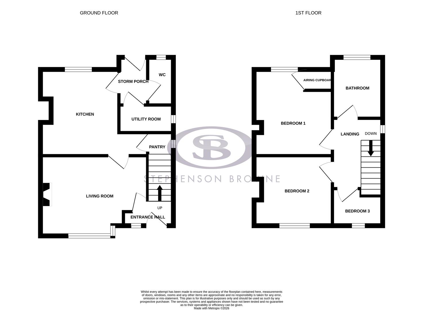 Floor plan, 3 bedroom house for sale, Bath Terrace, Stoke-On-Trent, ST4