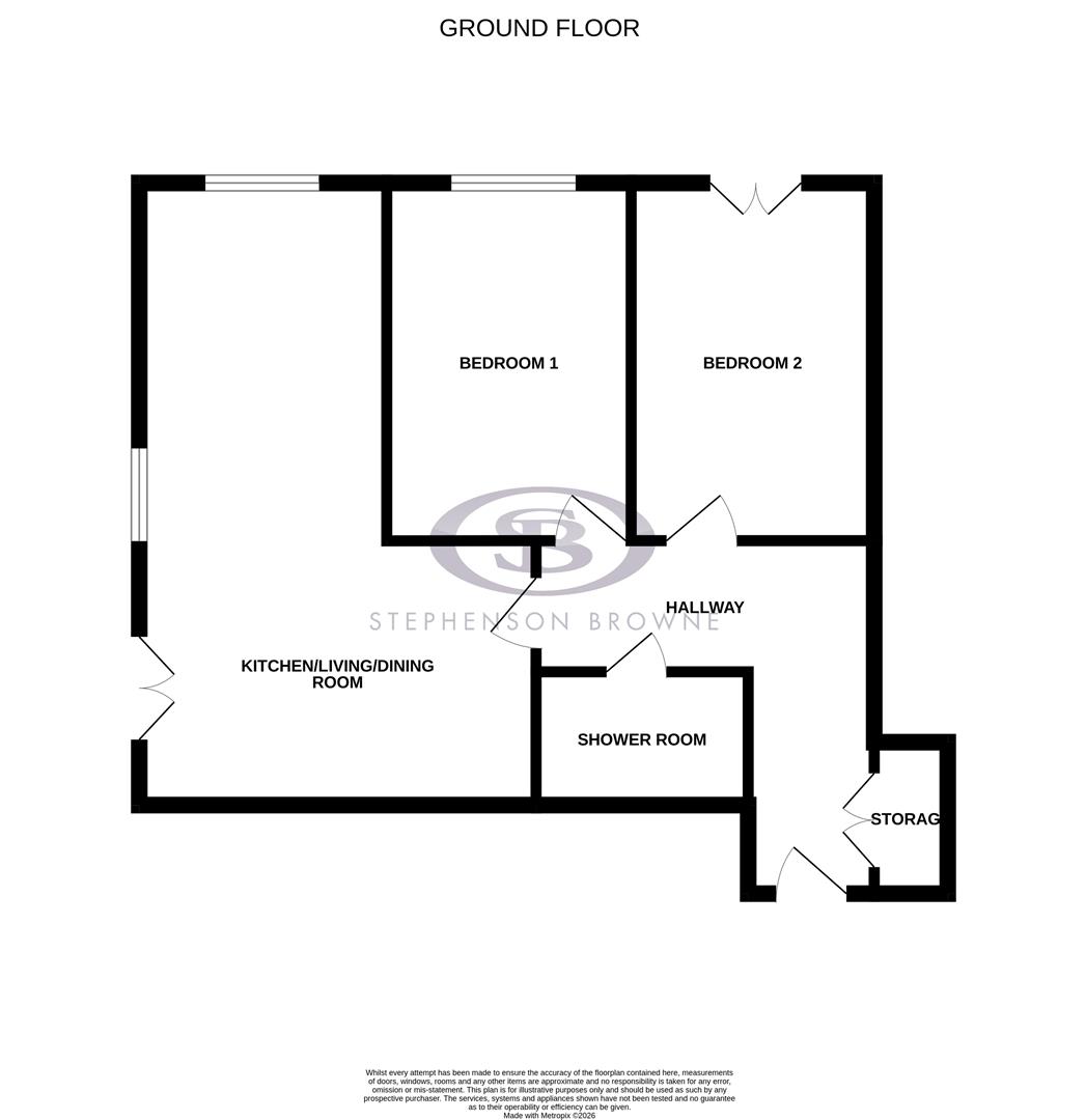 Floor plan, 2 bedroom apartment for sale, Snow Crest Place, Nantwich, CW5