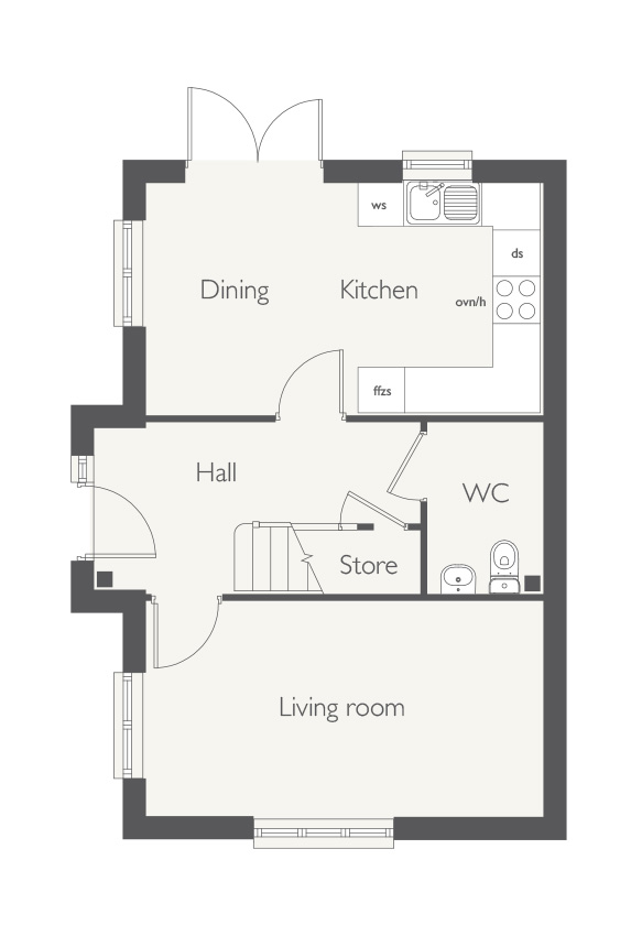 Floorplan, 3 bedroom semi detached house for sale, Plot 165 (THE EAGLE), Nuneaton, CV11