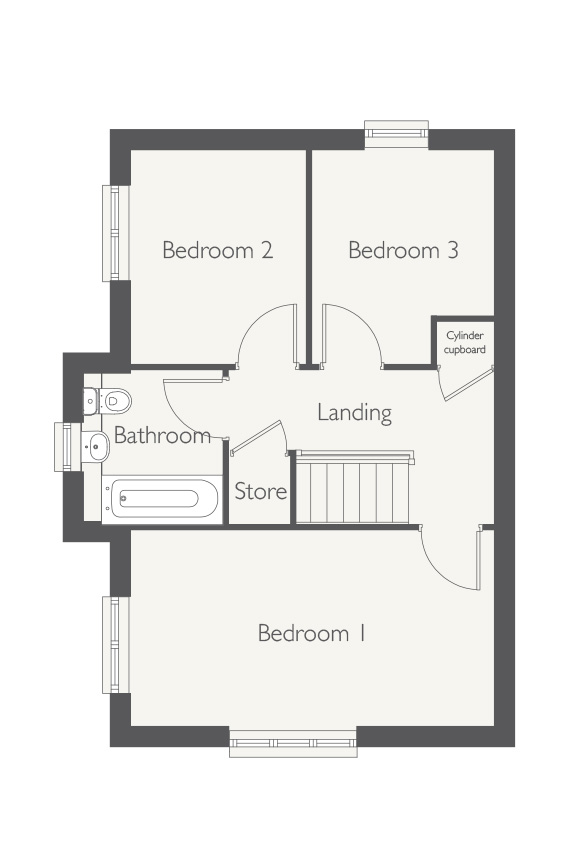 Floorplan, 3 bedroom semi detached house for sale, Plot 165 (THE EAGLE), Nuneaton, CV11
