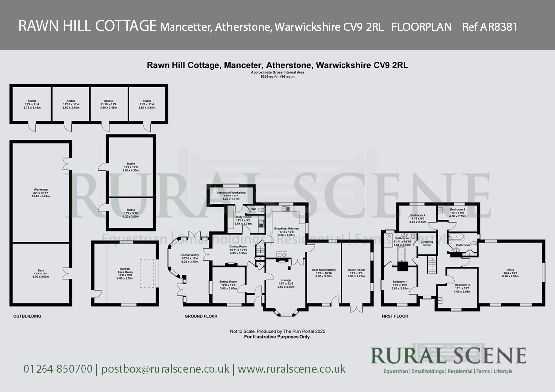 Floorplan, 5 bedroom detached house for sale, Rawn Hill Cottage, Atherstone, CV9