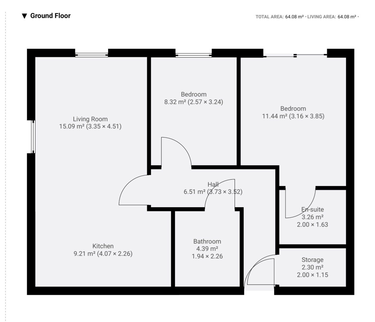 Floor plan, 2 bedroom flat for sale, Calverly Court, Coventry, CV3