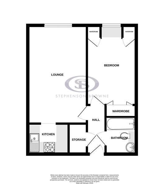 Floor plan, 1 bedroom flat for sale, Homeshire House, Stoke-On-Trent, ST7