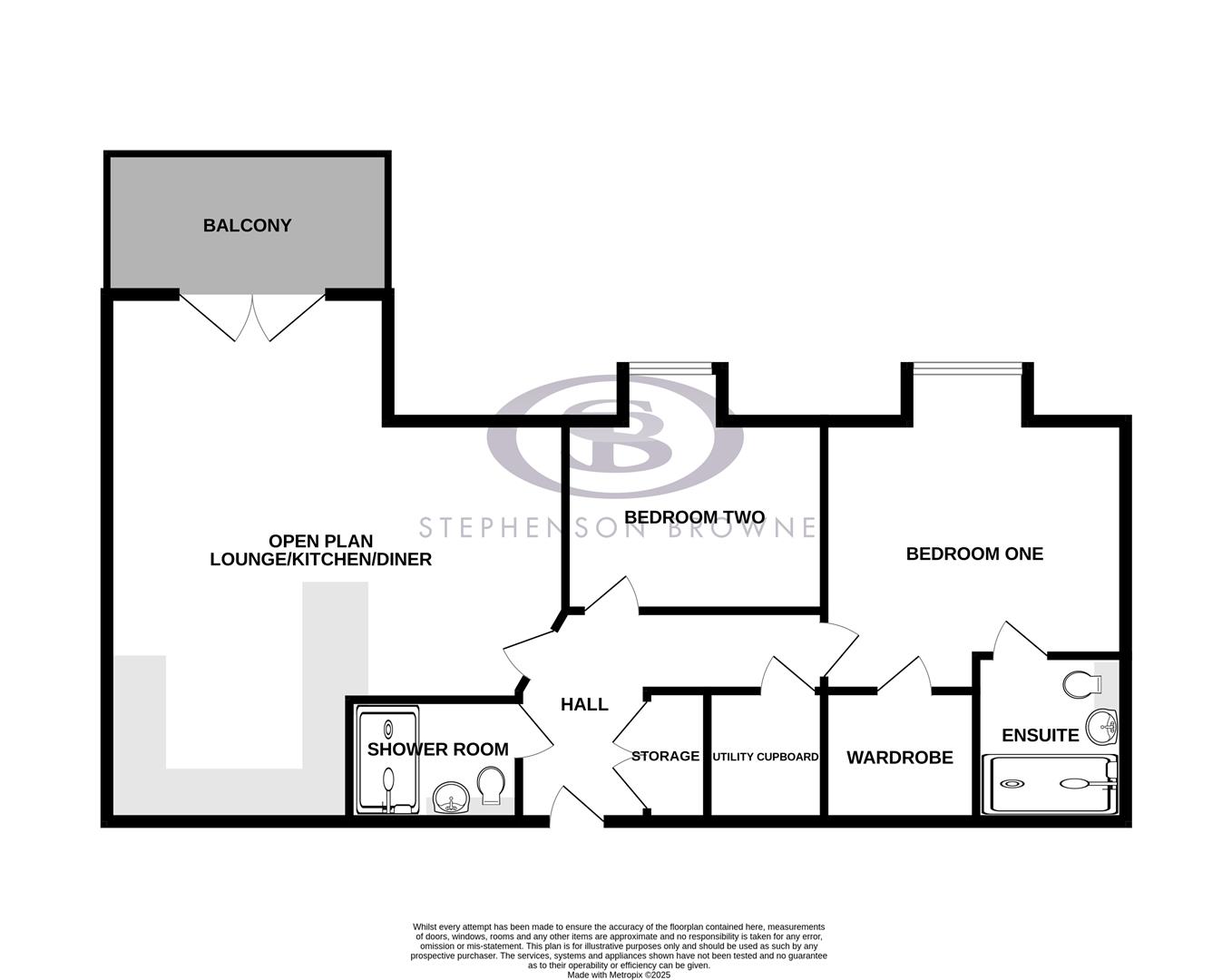 Floor plan, 2 bedroom apartment for sale, The Oaks Cedar Avenue, Stoke-On-Trent, ST7