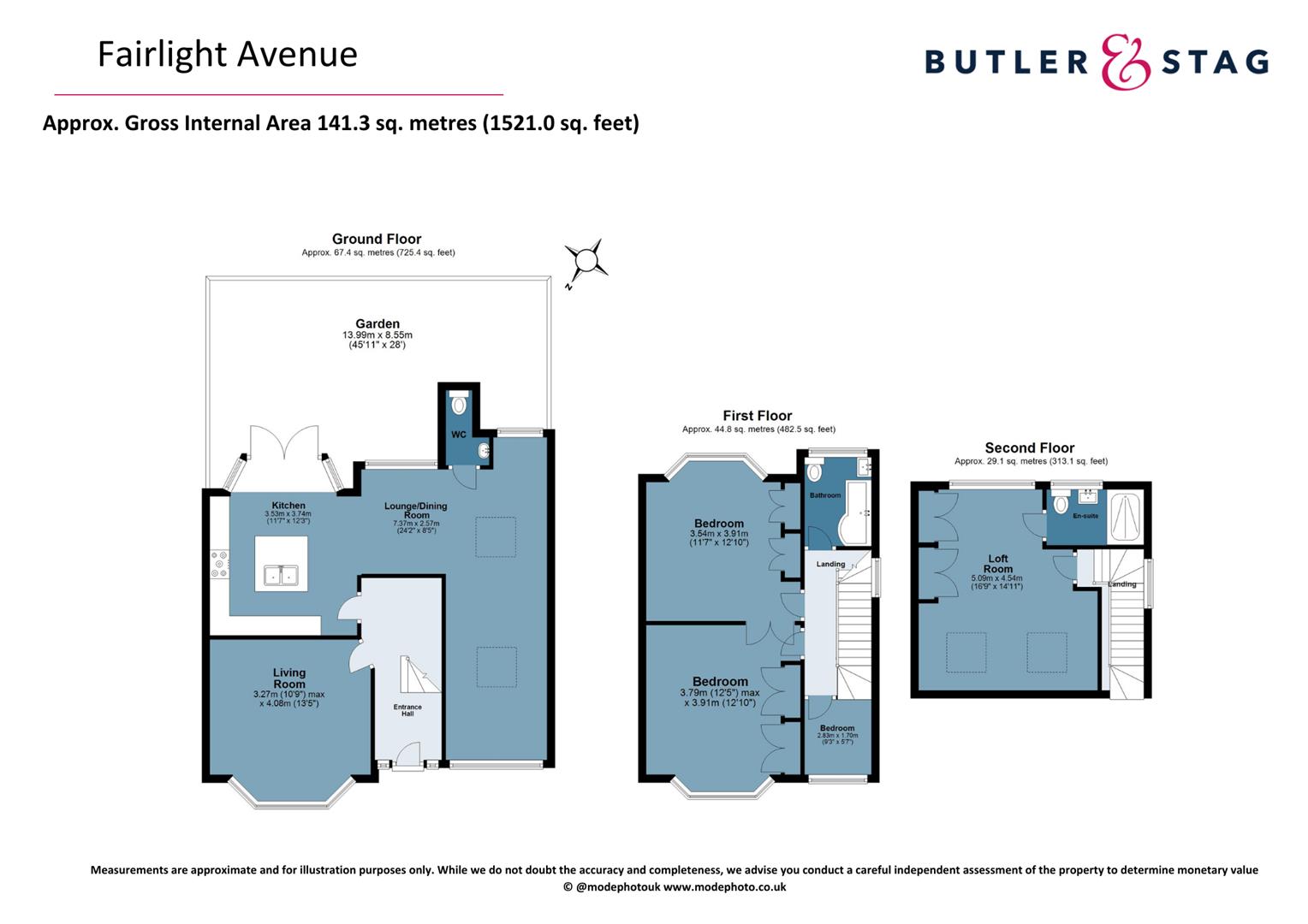 Floor plan, 4 bedroom semi detached house for sale, Fairlight Avenue, London, E4