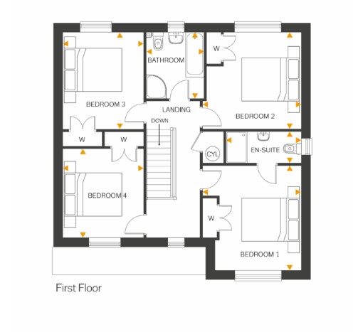 Floorplan, 4 bedroom detached house for sale, Plot 52 (THE GOWAN), Coventry, CV4