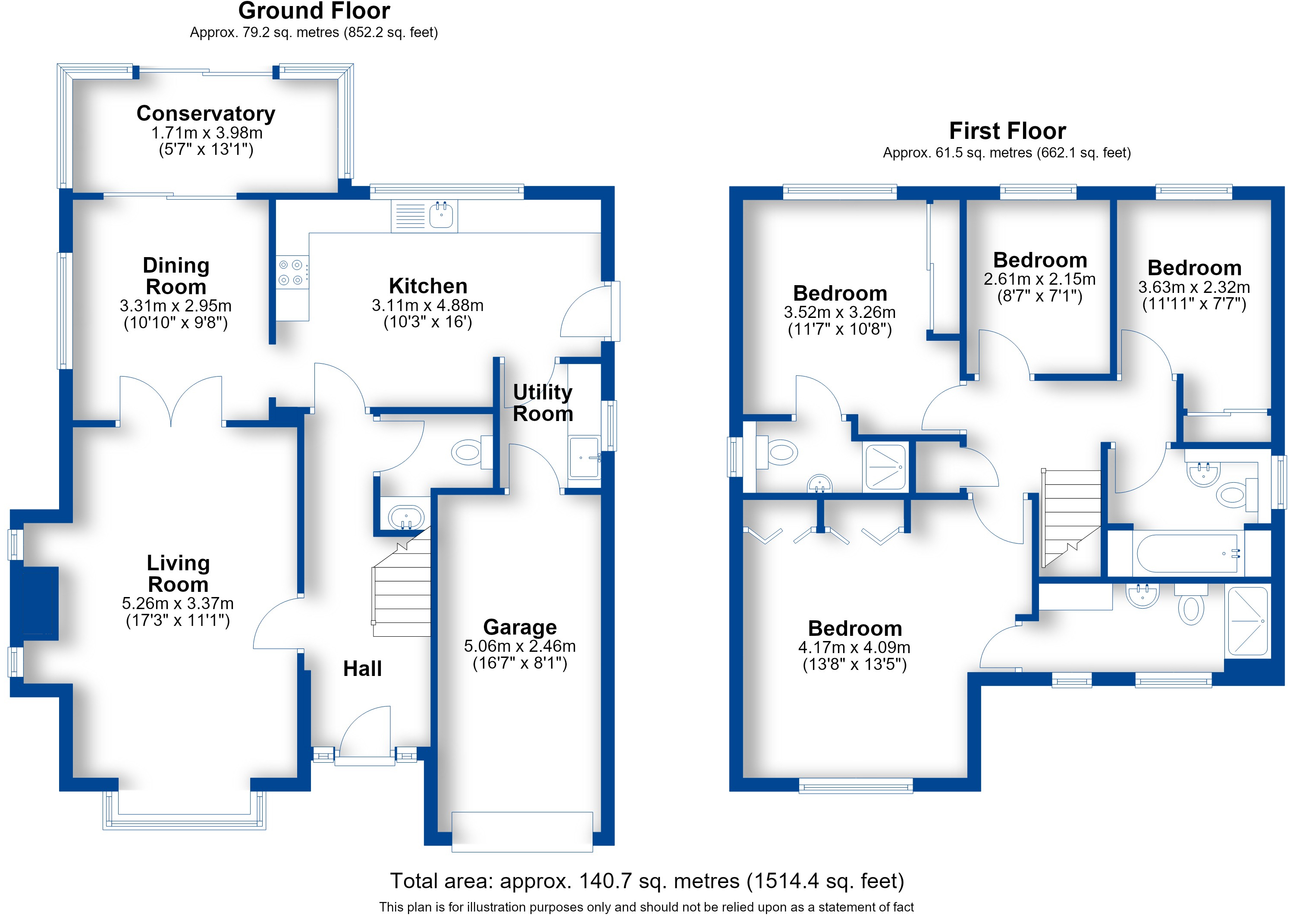 Floorplan, 4 bedroom detached house for sale, Oberon Close, Warwick, CV34