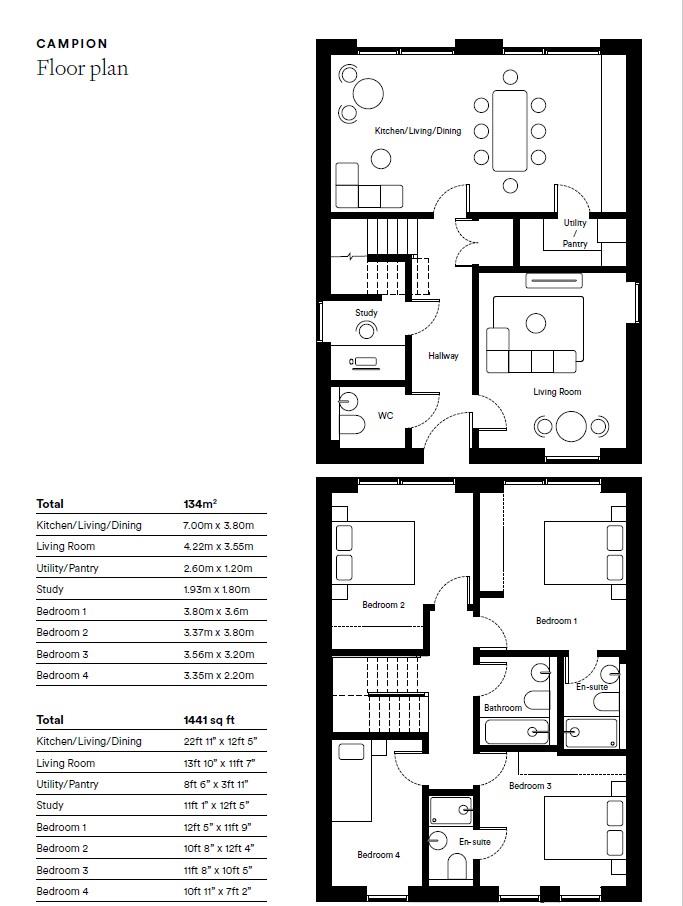 Floor plan, 4 bedroom detached house for sale, Plot 67, Epping, CM16