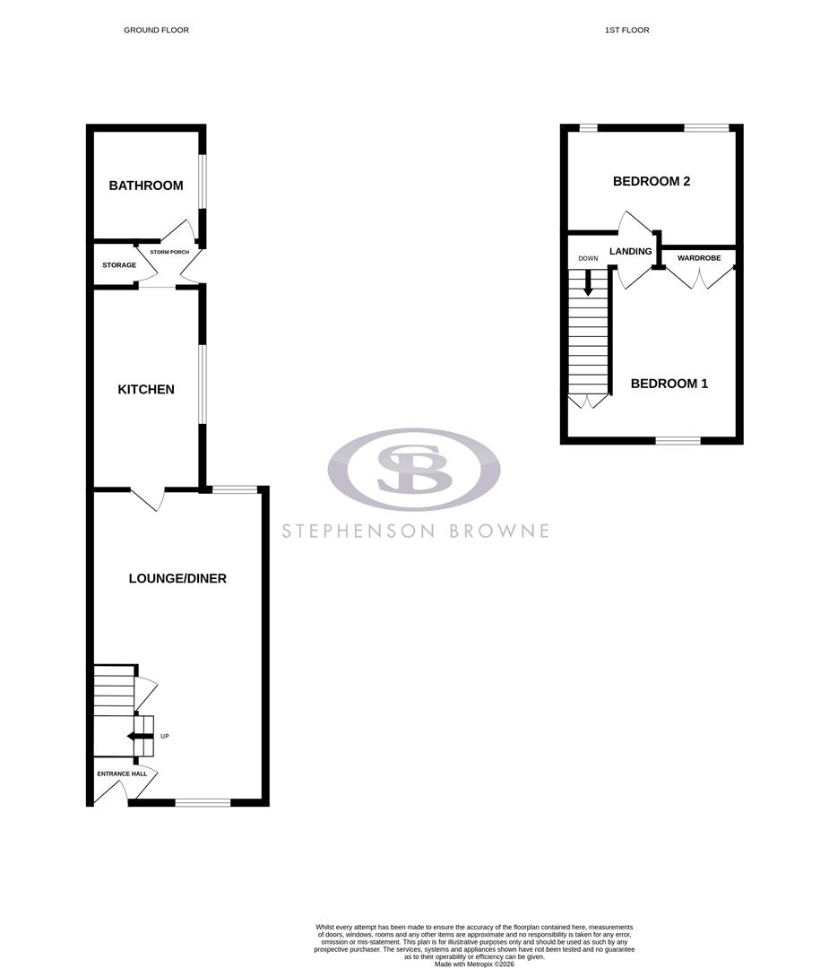 Floor plan, 2 bedroom house for sale, Cromer Street, Newcastle, ST5