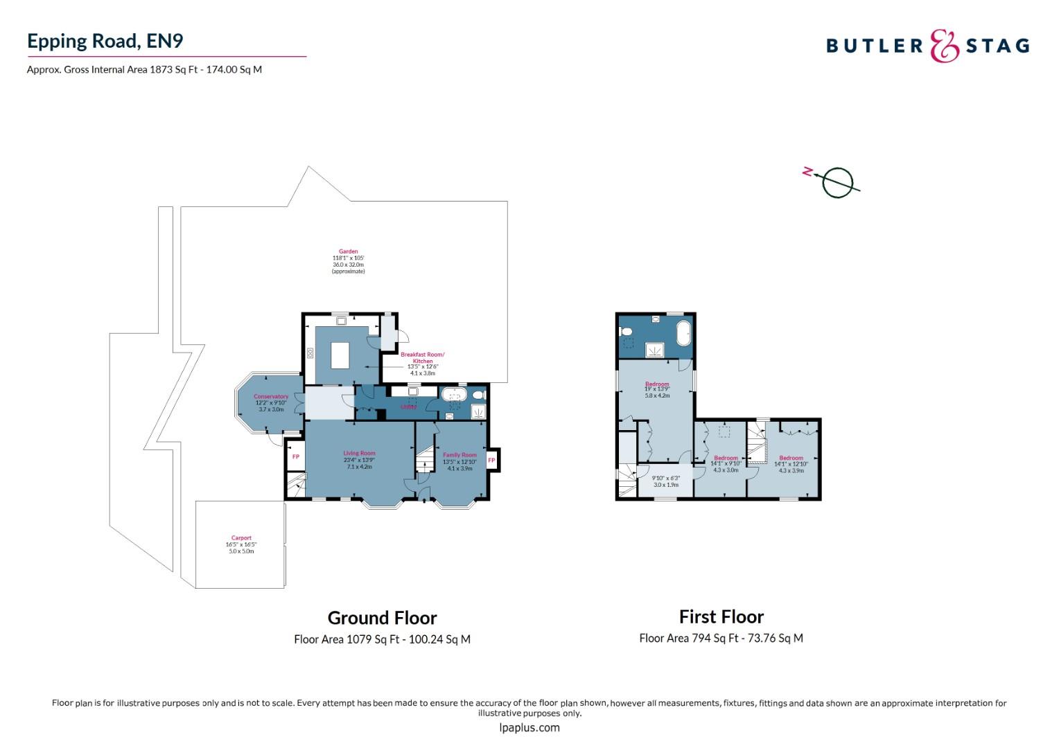 Floor plan, 3 bedroom detached house for sale, Fairlawn Epping Road, Waltham Abbey, EN9
