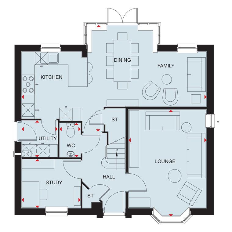 Floorplan, 4 bedroom detached house for sale, Plot 11 THE BRADGATE, Wigston, LE18